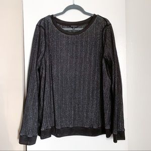 Rebel Long Sleeve Black Shimmer Top